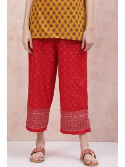 Rangriti - Red Viscose Printed Palazzo