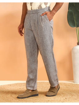 Fabindia - Grey Linen 808 Straight Leg Trouser