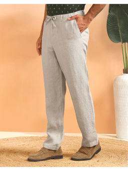 Fabindia - Off White Linen Drawstring Trouser