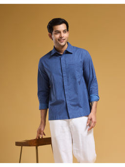 Fabindia - Blue Cotton Printed Regular Shirt