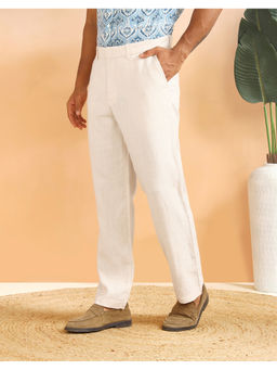 Fabindia - Off White Linen 808 Straight Leg Trouser