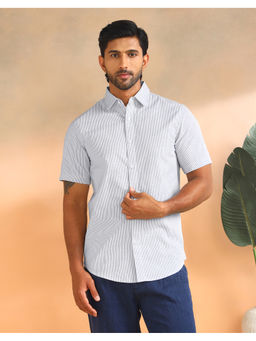Fabindia - Blue Cotton Slim Fit Shirt