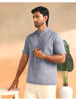 Fabindia - Blue Cotton Mid Placket Shirt