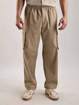 Calvin Klein - Brown Regular Fit Solid Mid Rise Cargo