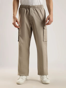 Calvin Klein - Brown Straight Fit Solid Mid Rise Cargo