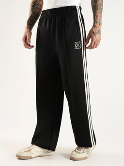 Calvin Klein - Black Regular Fit Striped Mid Rise Trackpant