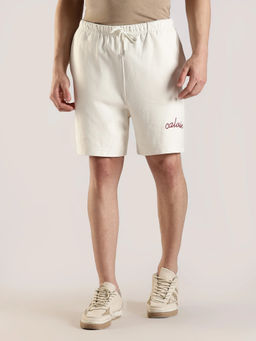 Calvin Klein - Men White Relaxed Fit Logo Mid Rise Shorts