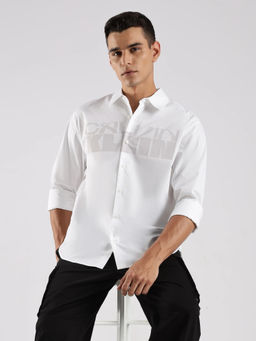 Calvin Klein - White Logo Relaxed Fit Cotton Shirt