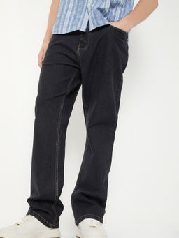 max - Men Washed Black Straight Fit Jeans