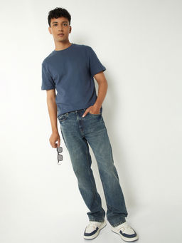 max - Blue Men Washed Straight Fit Jeans