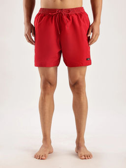 Calvin Klein - Men Red Regular Fit Solid Mid Rise Shorts