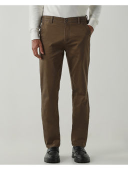 Reid & Taylor - Mens Khaki Semi Formal Regular Fit Trouser