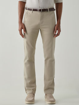 Reid & Taylor - Mens Beige Semi Formal Regular Fit Trouser