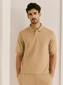 Andamen - Men Mustard Relaxed Fit Polo T-Shirt