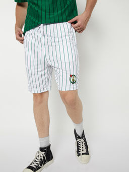 max - Men White Striped Sports Shorts
