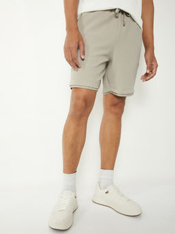max - Men Beige Knit Sports Shorts
