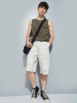 max - Urb_N Men Off White Printed Jorts