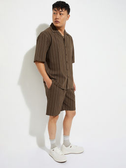max - Urb_N Men Brown Striped Shorts