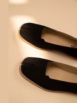 Chal Shoes - Lara Jaipur Tabi Charcoal Black Shoes