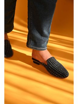 Chal Shoes - Tara Mule Dark Blue Shoes