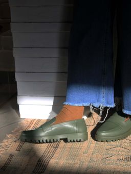 Chal Shoes - Green Loafer Shoes
