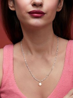 MINUTIAE - Silver-Plated Pendant Necklace with Chain - Silver