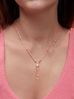 MINUTIAE - Rose Gold-Plated Pendant Necklace with Chain - Rose Gold