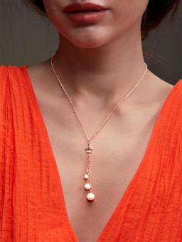 MINUTIAE - Rose Gold-Plated Pendant Necklace with Chain - Off White