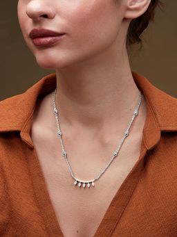 MINUTIAE - Silver-Plated Pendant Necklace with Chain - Silver