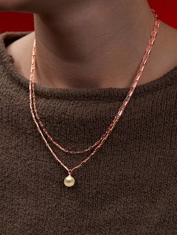 MINUTIAE - Rose Gold-Plated Pendant Necklace with Chain - Gold