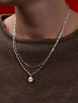 MINUTIAE - Silver-Plated Pendant Necklace with Chain - Gold