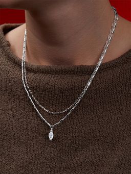 MINUTIAE - Silver-Plated Pendant Necklace with Chain - Silver
