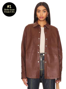 Free People - Easy Rider Faux Leather Shacket