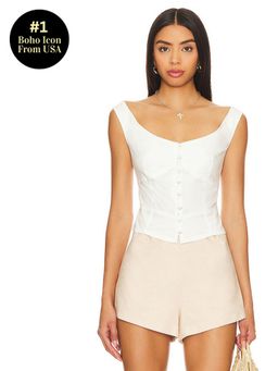 Free People - Sally Solid Corset Top In Bright White