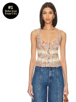 Free People - Kiana Lace Tank Printed