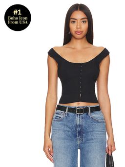 Free People - Sally Solid Corset Top In Black