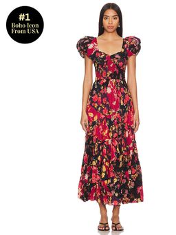 Free People - Sundrenched Short Sleeve Maxi Dress