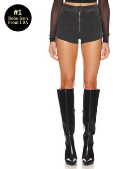 Free People - x We The Free Honeycomb Denim Brief In Graphite