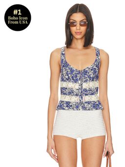 Free People - Kiana Lace Tank Printed