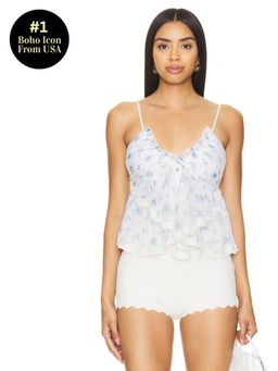 Free People - Femme Fatale Printed Top In Ivory Combo