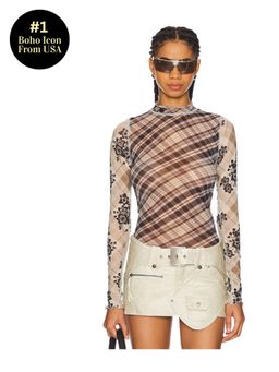 Free People - x REVOLVE Chloe Printed Mesh Top