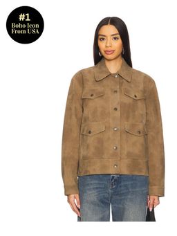 Free People - Night Ranch Faux Leather Jacket In Antique Bronze