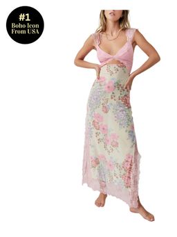 Free People - Suddenly Fine Maxi Slip - Yellow