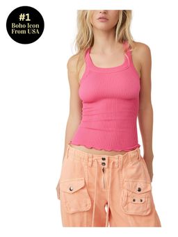 Free People - Ribbed Seamless Tank Top - Pink