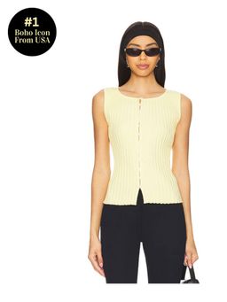 Free People - Tilly Vest in Banana Cream