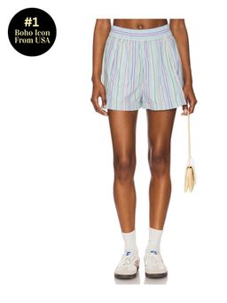 Free People - Get Free Striped Pull On Short