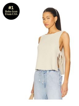 Free People - x free-est Lizzie Sweater Top In Summer Sand