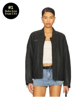 Free People - x We The Free Vinny Faux Bomber In Black