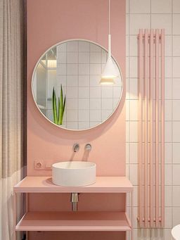 CasaGold - 24 Inch White Round Mirror in Metal Frame