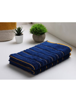 SPACES - Pure Cotton Hand Towel Ribbed Texture High Absorbency High Loft Na(Solid 40Cmx60Cm)